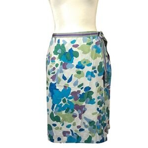 Vintage 60s PLAY BY LEON LEVIN 8 Mod Floral‎ Wrap Skirt Side Zip Knee Length